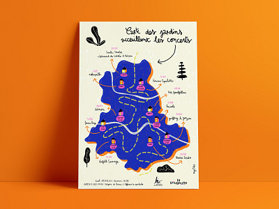 Carte pour Les Concerts à la Maison affiche carte design flyer illustration map music photoshop