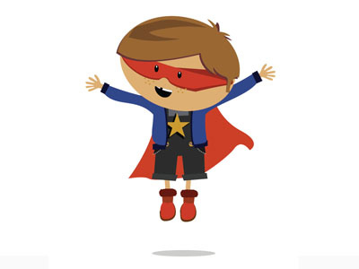 Hero Boy In Flight children hero illustration