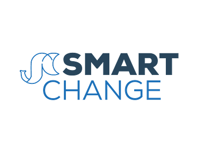 Smart Change animal elephant geometric logo outline