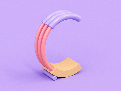 C 36 days of type abstract c4d candy color design fun isometric letter