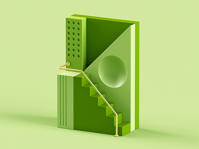 K 36 days of type 3d abstract c4d candy color design fun gold green isometric letter metal plastic