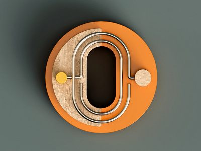 O 36 days of type 3d abstract c4d color isometric letter metal