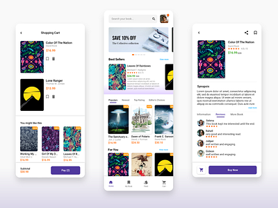 Bookstore display adobexd android app book bookstore browse checkout design detailpage ui