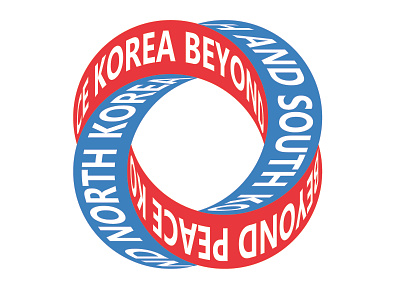 South and North Korea Unification graphic illustration typography vector