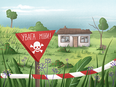 Danger Mines! art digital illustration graphic design illustration illustrations for children mining ruined house