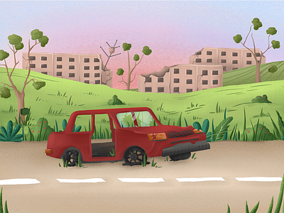 Danger Mines! art digital illustration graphic design illustration illustrations for children mining old car
