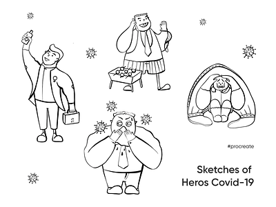 Heros Covid-19 art character covid-19 design hero illustration sketch