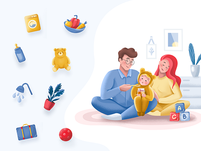 Family at home art character child design digital illustration family illustration illustrations for children parents