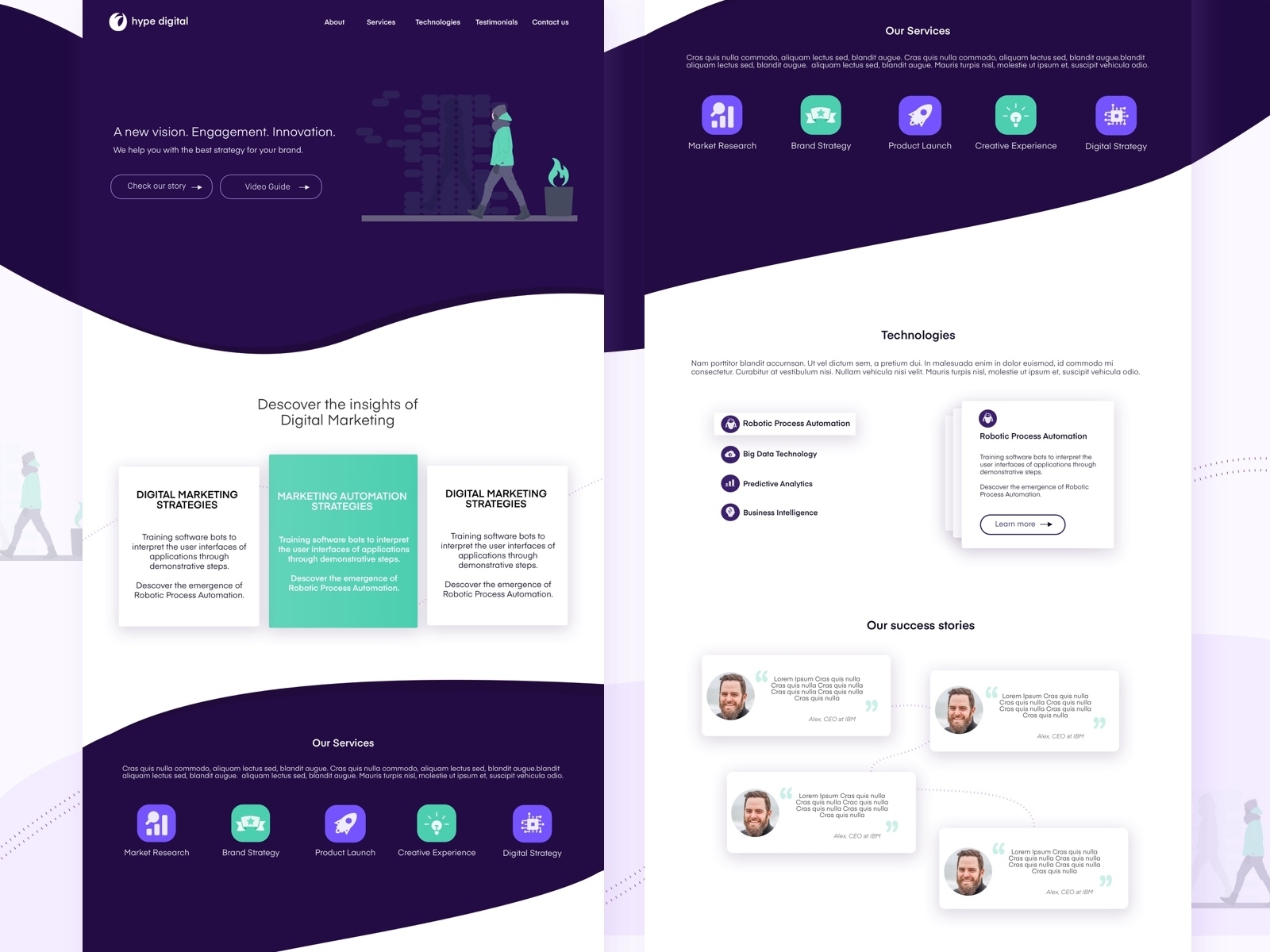 UI - Marketing Landing Page Concept by Irina Leonte on Dribbble