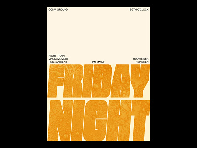 Friday Night design minimal poster swiss type typography