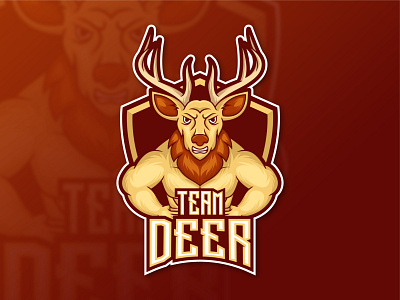 Deer Mascot Esports Logo design esports logo illustration logo mascot design mascot logo sports logo twitch logo twitchstreamer vector