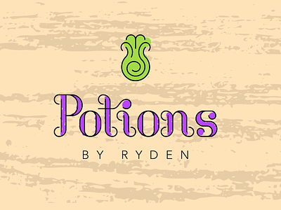 Potions By Ryden apothecary dnd dungeons and dragons hand lettering illustration logo potions typography