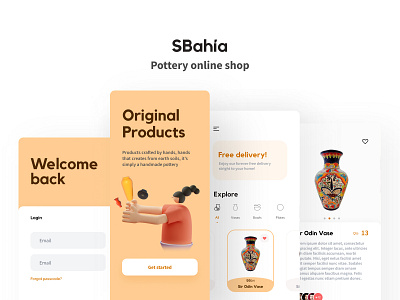 SBahia Pottery shop design logotype minimalist mobile mobile app mobile ui shop store user experience