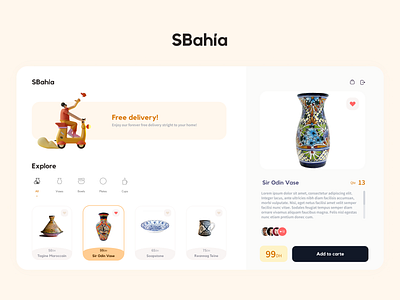 SBahia Pottery shop 3d illustration branding figma illustraion pottery user inteface web design website