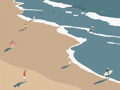 Siempre verano beach holiday illustrator playa shore shoreline summer summertime surf verano