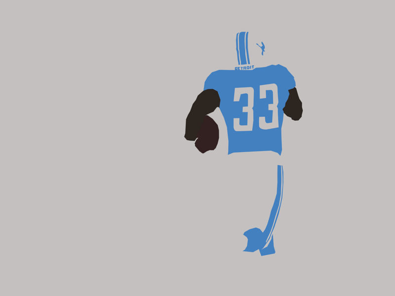 Football Player running sport player football lions gray blue