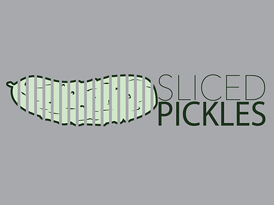 Sliced Pickles green illustration logo pickle sliced