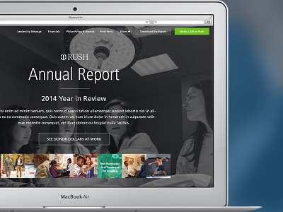 Interactive Annual Report annual report healthcare hero image hospital interactive medical website