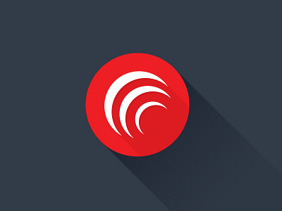 CentreTek Solutions circle grey logo longshadow mark red white