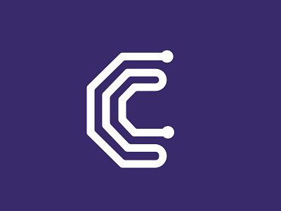 Agency Logo Concept c c logo flat letter line logo mark mono gram monogram purple simple white