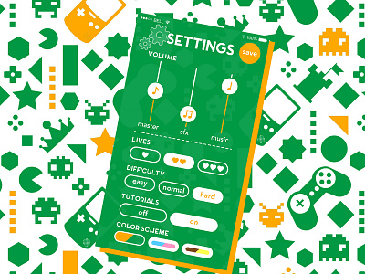 Daily UI #007 Settings app dailyui dailyui 007 design game graphic green pop settings uidesign