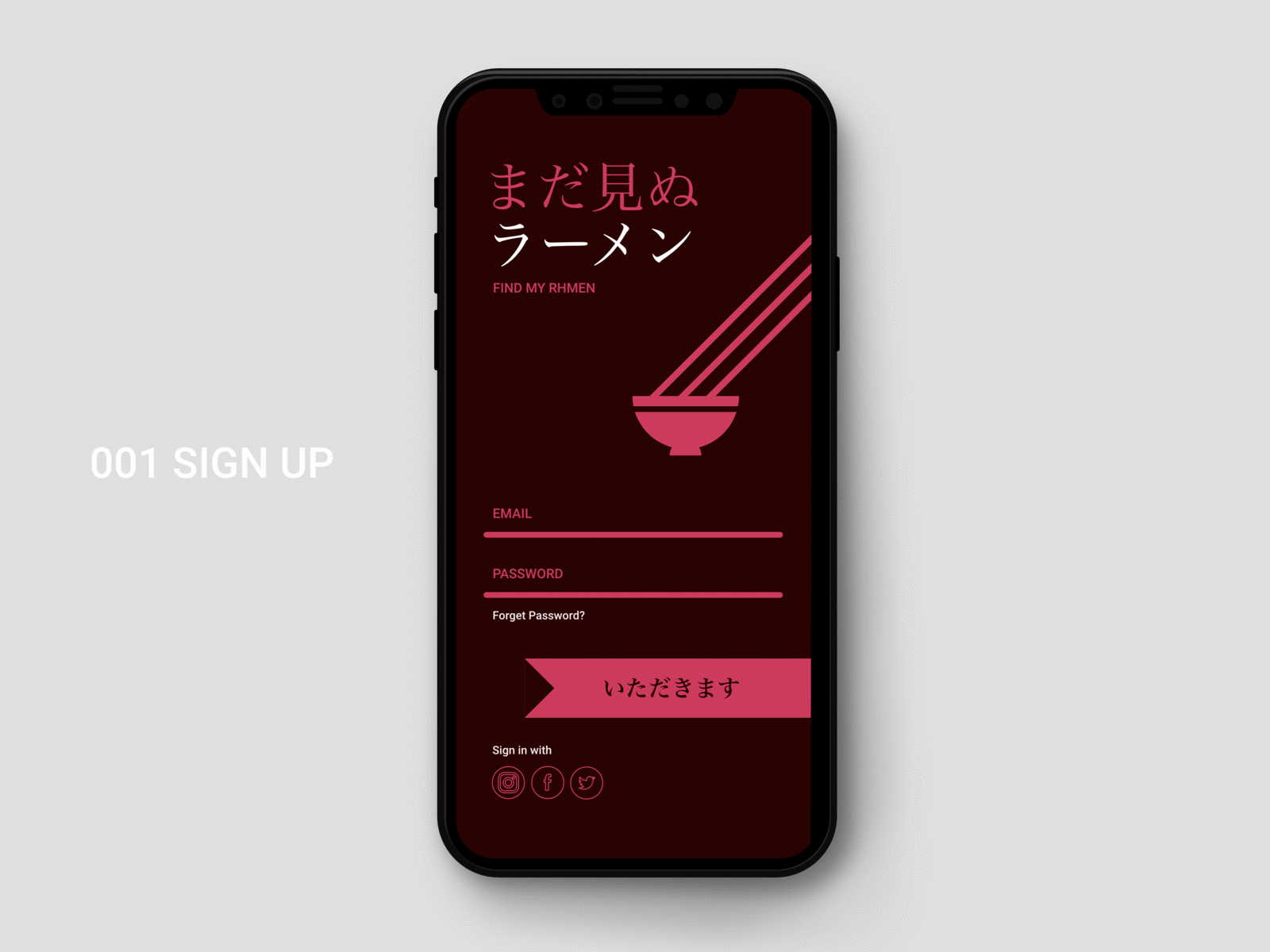 Daily ui 001 sign up app daily ui 001 design ramen sign up