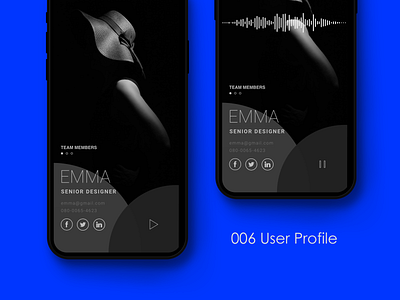 Daily UI 006 User Profile app daily ui 006 design sound ui user profile