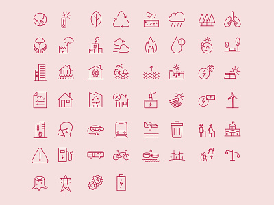 Climate Change icons abstract climate change editorial design energy icons urban waste water