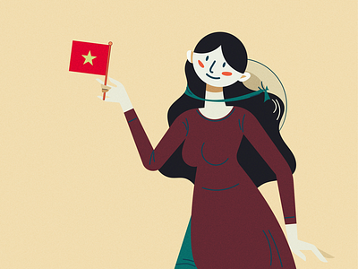 Welcome To Vietnam animation aodai character design designer illustration vector vietnamese vintage