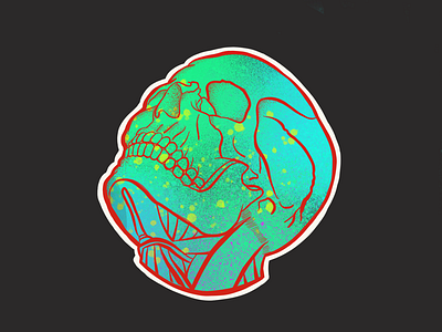 💀 skull digital redline skull sticker