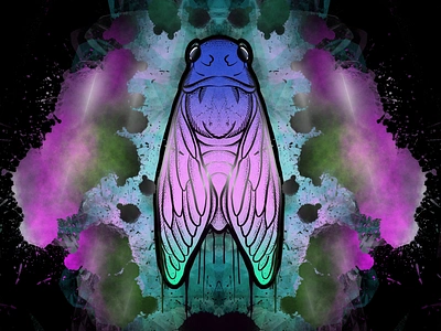 Galaxy Moth art bold lines cold colour design digital galaxy line work tattoo