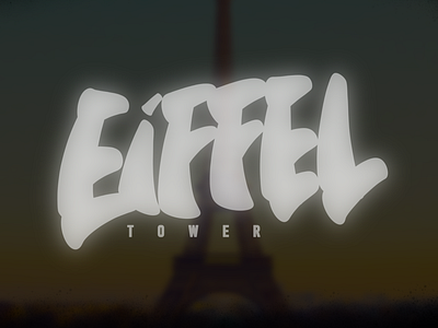 Eiffel Tower. Random Lettering.