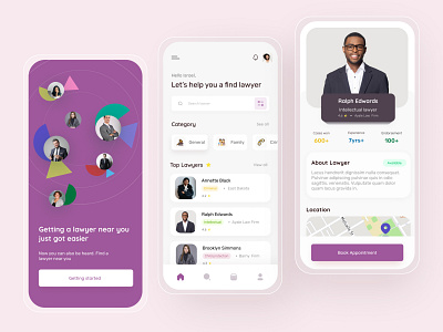 Lawyer App Mobile UI app design interfacedesign lawyers mobile app design mobile design ui user experience userinterface ux