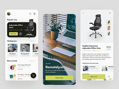 Remote Working Gadget - E-commerce App app design interfacedesign ui ux