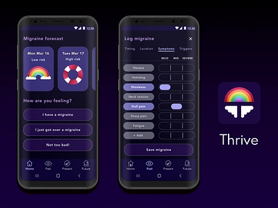 UX/UI - Health App for Migraines design health medical migraine mobile app sketch ui ux wellness