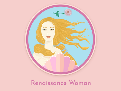 Daily UI 084: Badge - Renaissance Woman art avatar badge birth of venus botticelli daily 100 challenge dailyui 084 face firenze florence girl italia italy portrait sketch sketch app venus