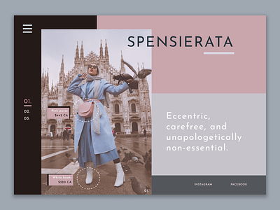 Daily UI 003: Landing Page - Broken Grid broken grid daily 100 daily 100 challenge dailyui dailyui 003 design ecommerce fashion girl italia italian fashion italy landing page milan milano retail sketch sketch app ui web design