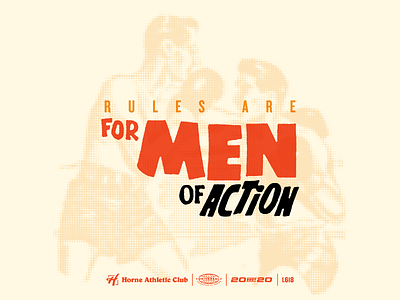 Men of Action boxing brand logo rule type typography vintage wordmark