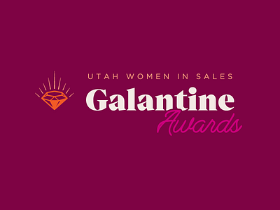 Galantine Awards — Primary Logo awards brand identity crest diamond glow logo rays utah women wordmark