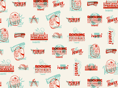 Ivanti — Luchador Pattern illustration logo luchador overprint pattern type wrestling