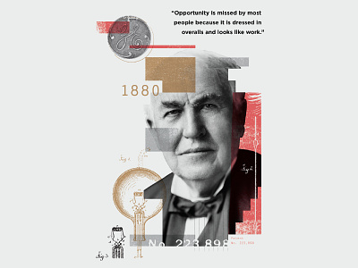 Thomas Edison⁣ collage illustration