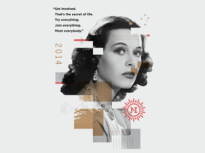 Hedy Lamarr⁣ collage illustration overlay texture