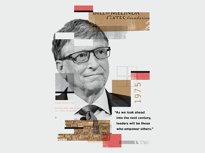 Bill Gates⁣ collage illustration overlay texture