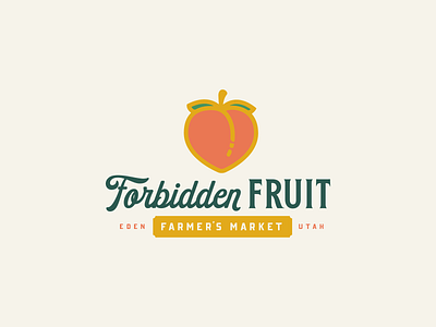 Forbidden Fruit — Branding branding emoji farm farmer farmers market logo peach type typography vector