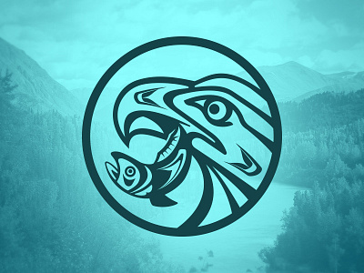 Alaska Eagle Head Cabins – Logo alaska eagle eskimo fish kenai logo native round thick thick lines tribal
