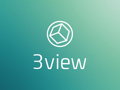 3view Logo - Stacked 3d cube fat line gradient line render