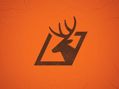 Huntin' Fool - Logo Mark antlers deer hunting orange outdoors