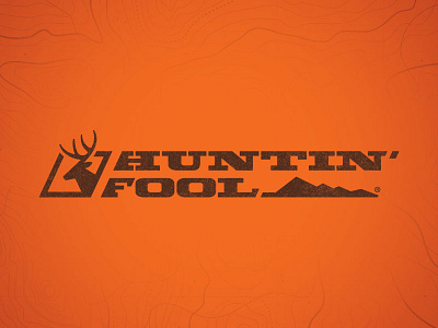 Huntin' Fool - Primary Logo antlers deer hunting logo orange outdoors