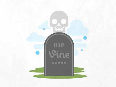 RIP Death — Blog Illustration clouds death headstone kill rip skull tomb vine