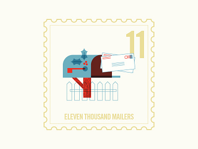 Day 11 — Christmas Card card christmas holiday holly berry mail mailbox stamp